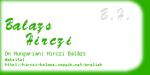 balazs hirczi business card