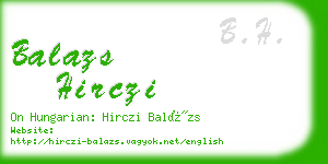 balazs hirczi business card